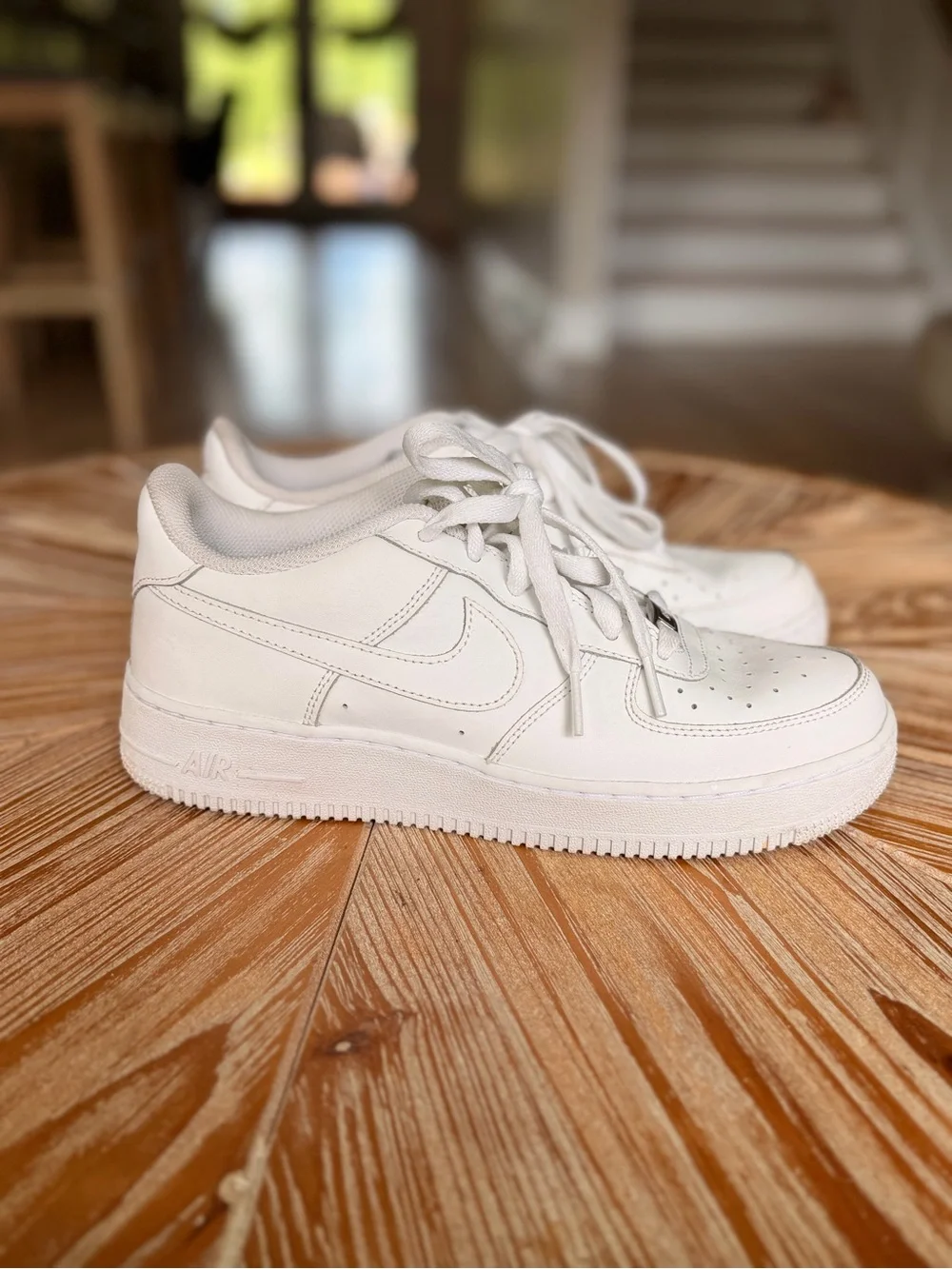 Nike Kids White Air Force 1 Low-Top Sneakers